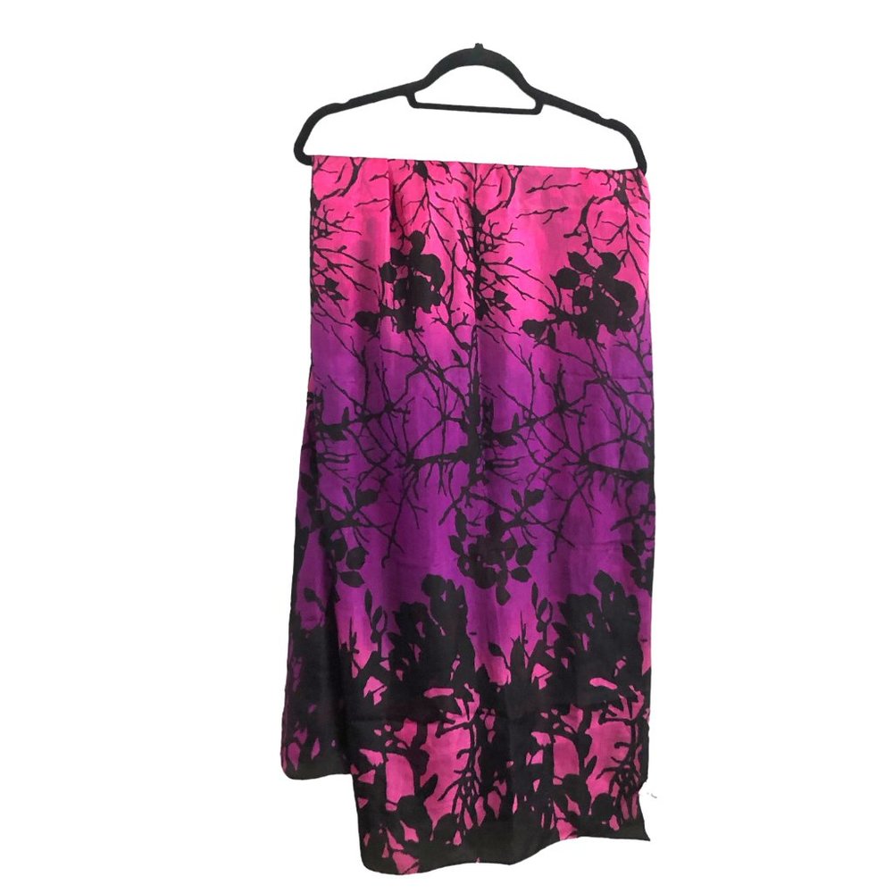La Fiorentina Fantasy flowery pattern, Large Silk Scarf/ Shawl/ Wrap - Picture 8 of 8